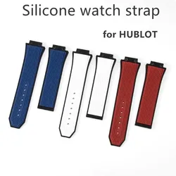 17×27mm Silicone watch strap for Hublot Precision steel folding buckle watchband bracelet for HUBLOT BIG BANG/SANG Watchbelt