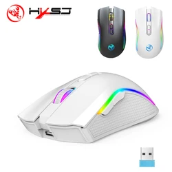 HXSJ T69 ergonomía portátil inalámbrico 2,4G Rgb ratón inalámbrico para juegos ordenador portátil ratón inalámbrico para juego pc