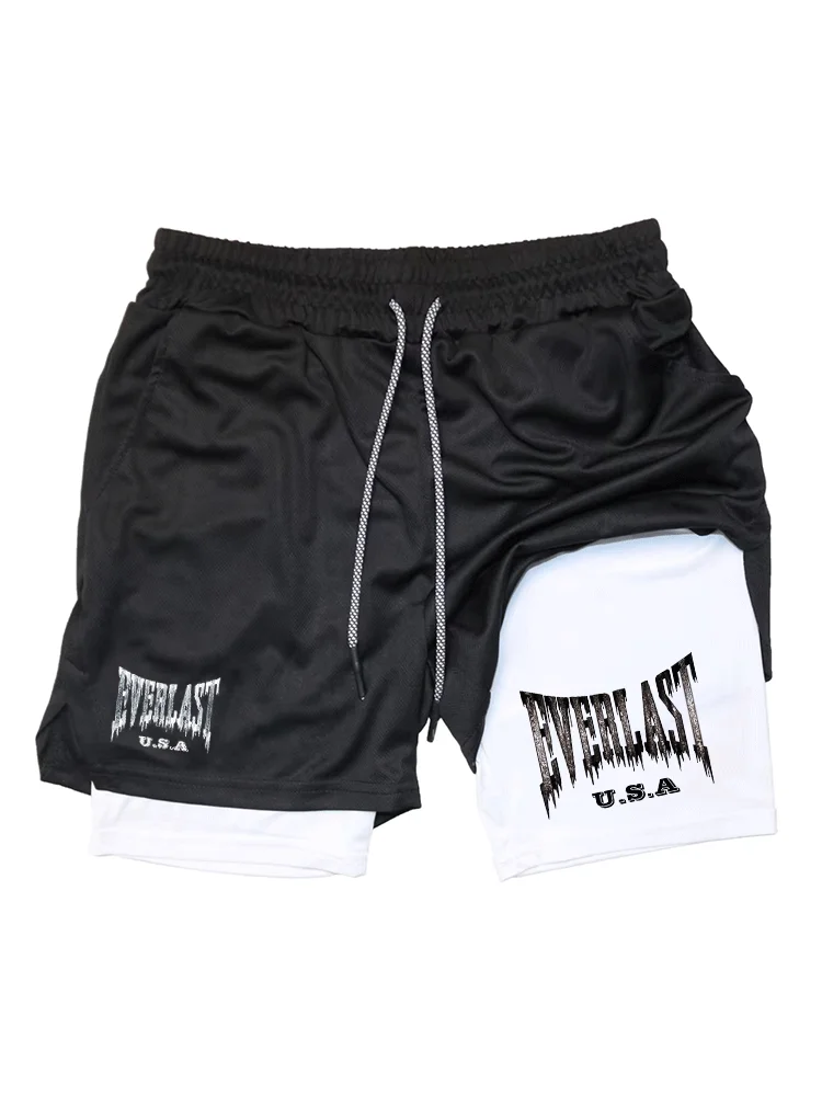 Men's Anime Hunter x Hunter Gym Shorts Bilayer 2-in-1 Breathable Quick-drying Absorb Sweat Sports Short Gym Jogging Pants df0589