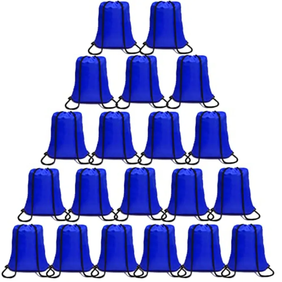 

100 Pack Drawstring Backpack Royal Blue Bulk Drawstring Bags Nylon String Backpack Gym Cinch Sack Backpack Sport Bag Draw Strin