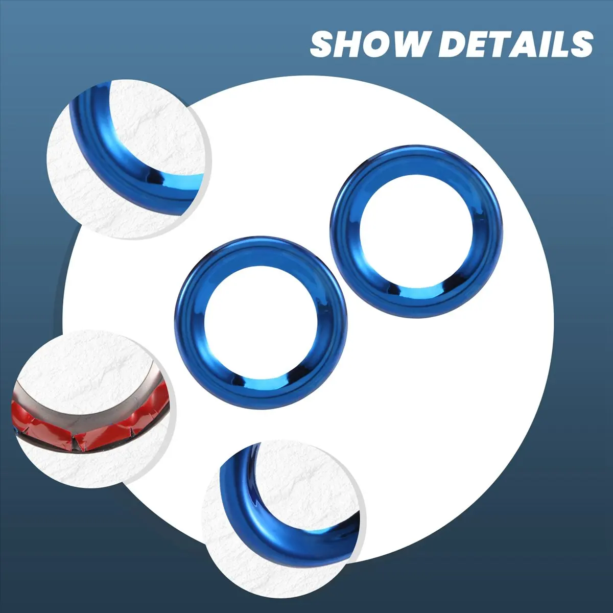 Super Sale Interior Door Audio Speaker Ring Cover Trim for 10Th Gen Honda Civic 2019 2018 2017 2016, Blue