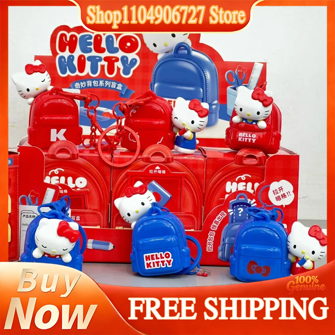 Caja Sorpresa de la Serie Mochila Mágica Hello Kitty, Colgante, Figura de Juguete de Moda, Adorno, Llavero, Regalos Coleccionables para Mujeres Adultas