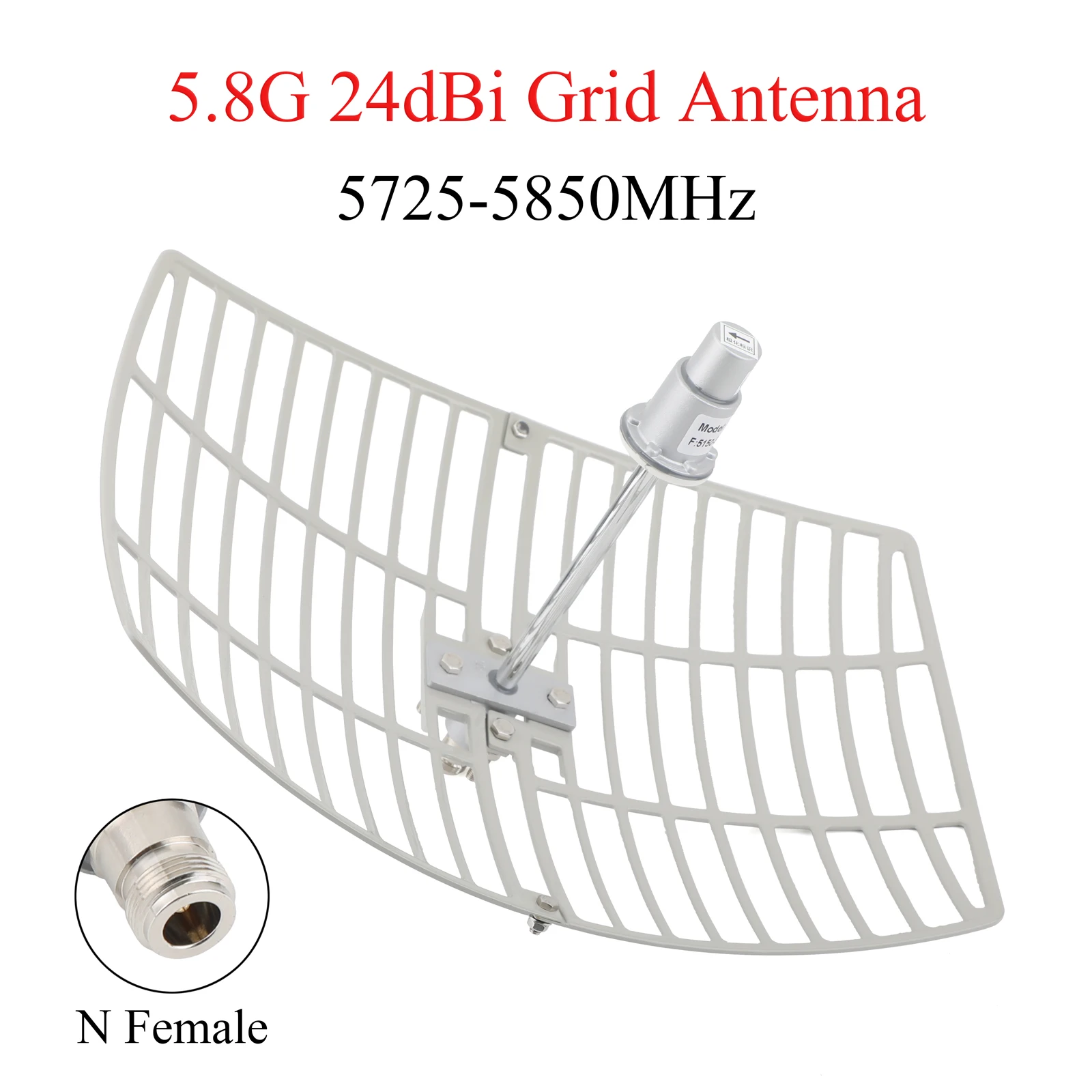 24dBi 5.8G LTE Parabolic Grid Antenna 5725-5850MHz Outdoor N-Type Female External Antenna for Modem Router