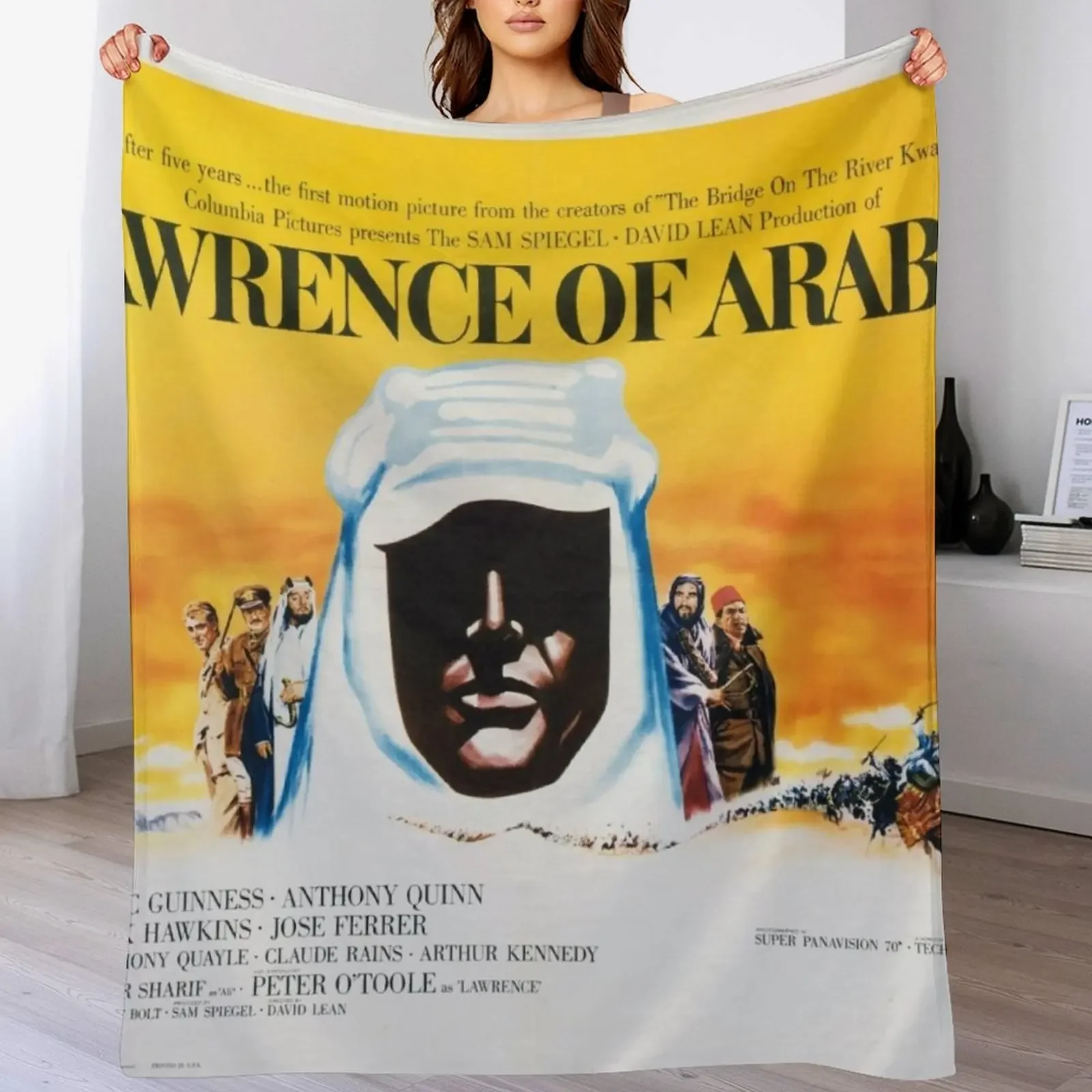 

Lawrence of Arabia Vintage Movie Poster Throw Blanket Lightweight Cozy Blanket for Bed Sofa