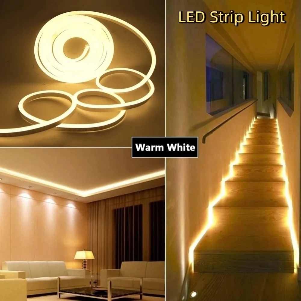 

Night Lamp Side-Emitting LED Strip Light Bendable with Plug Flexible Neon Light Bright Waterproof LED Neon Light Holiday Decor