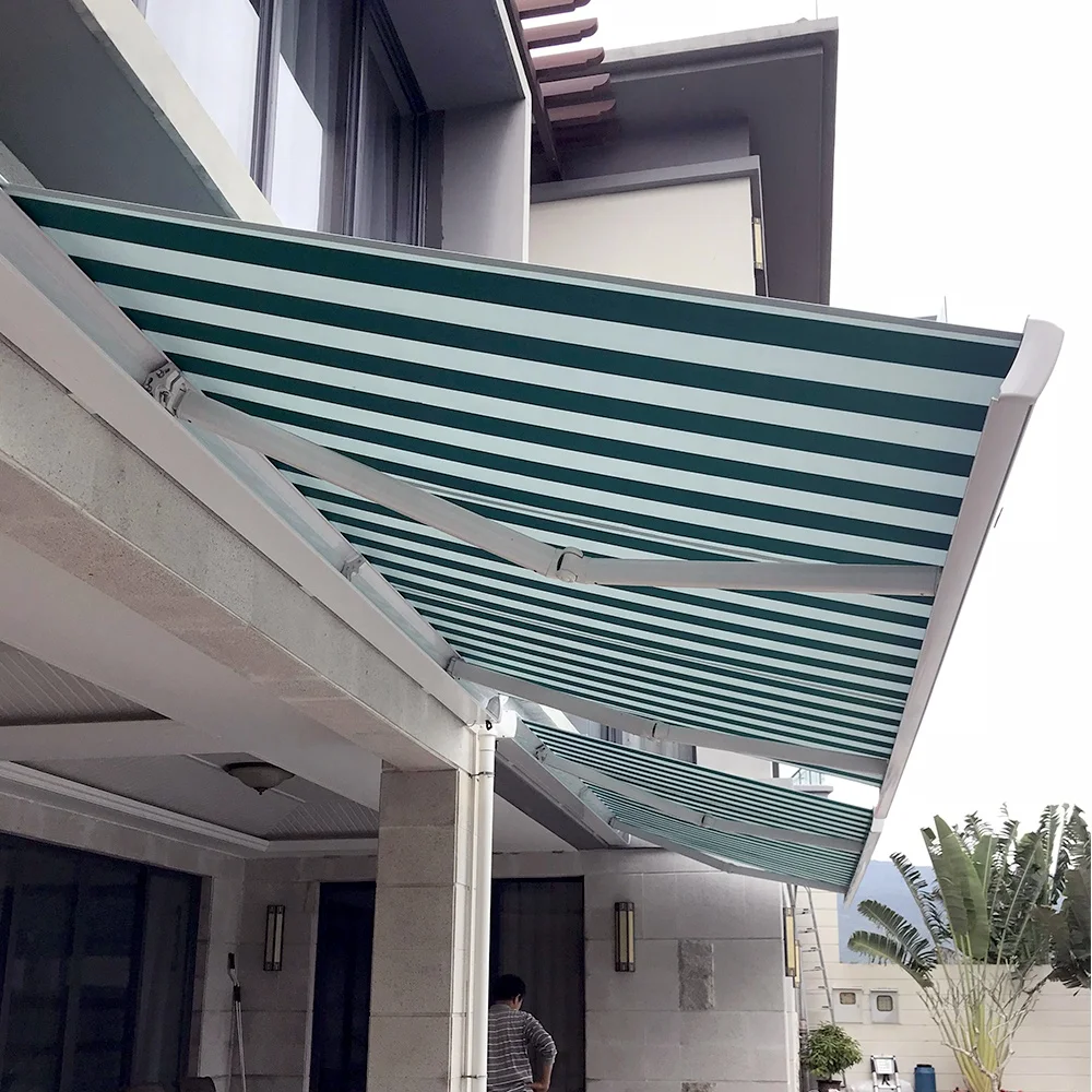 China Blue White Stripes Sun Shade Outdoor Canopy Waterproof Awning