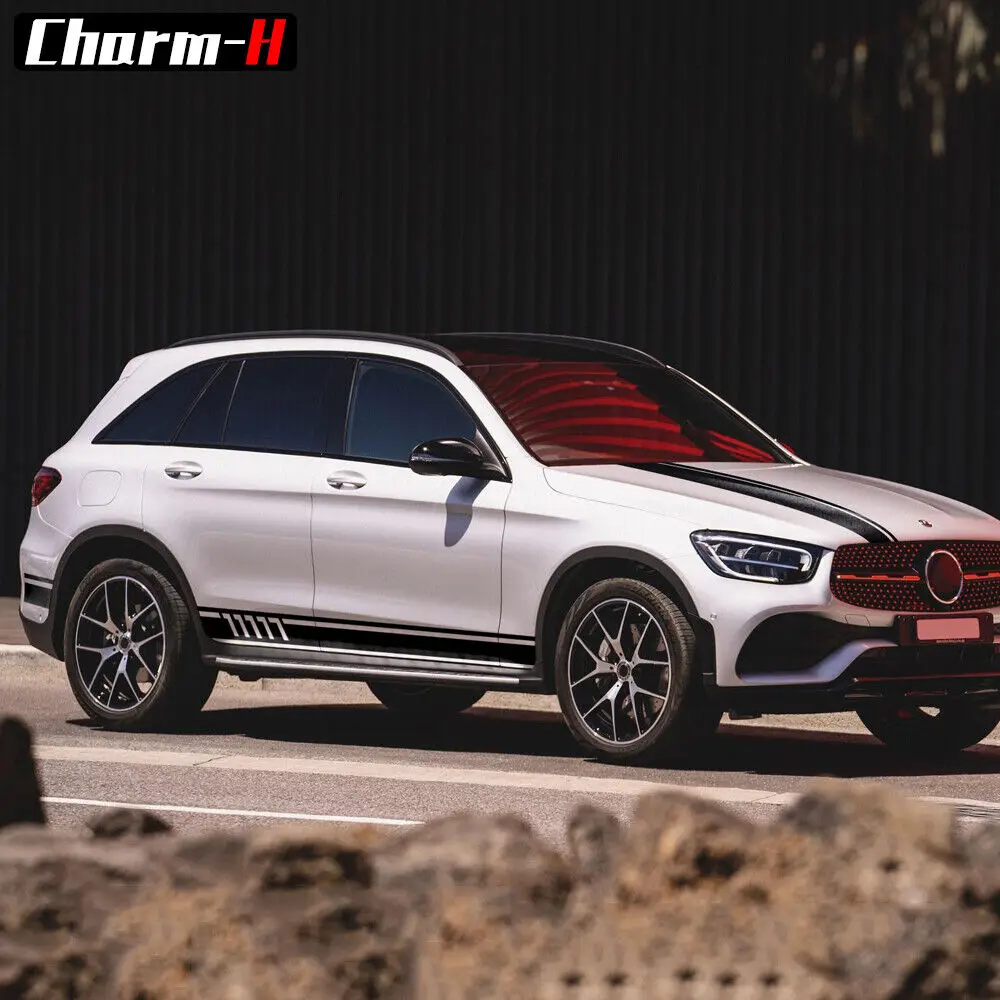 EDITION 1 Car Hood Decal Side Stripes Vinyl Decal Sticker for Mercedes Benz GLC X253 X254 C253 C254