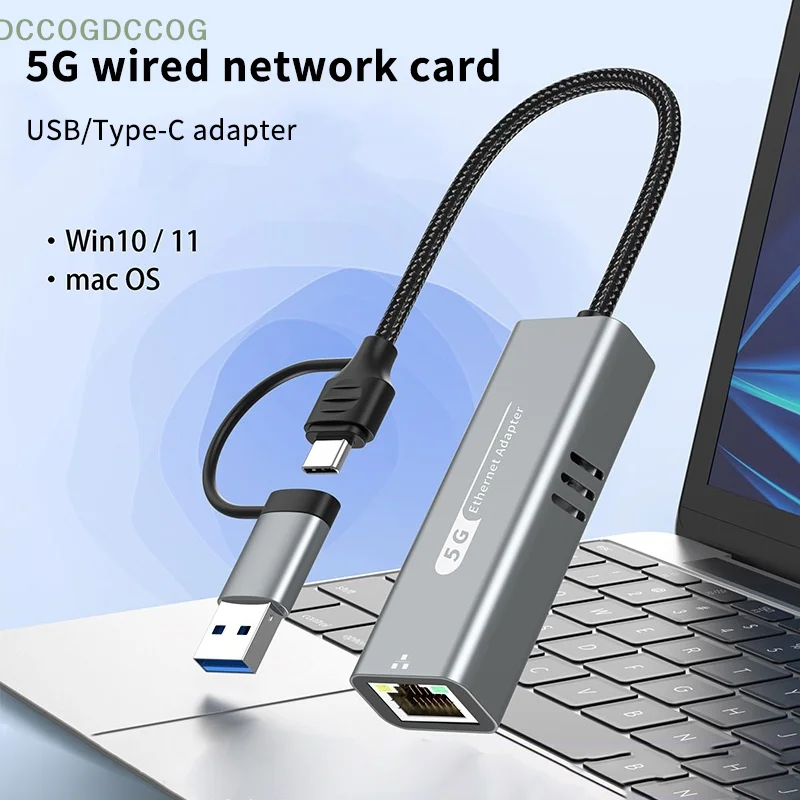 Сетевой преобразователь USB3.2 в RJ45, 5 Гбит/с, 5G, 2,5G, 1G, 100 Мбит/с, совместимый с набором микросхем RTL8157, USB-адаптер Ethernet для ноутбука