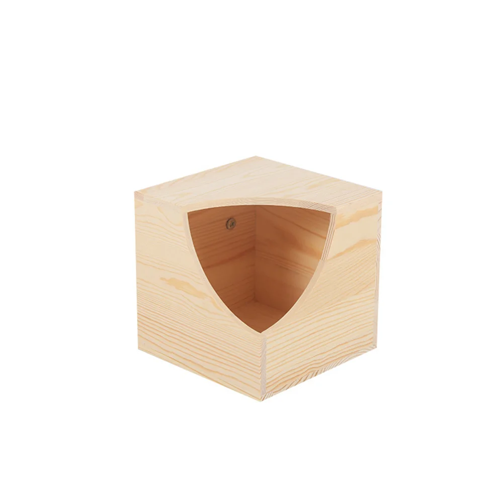 

Wooden Bird Nest Small Bird Breeding Box Natural Wood Habitat for Parrot and Small Birds Safe Chewable Playground Sleeping Bed