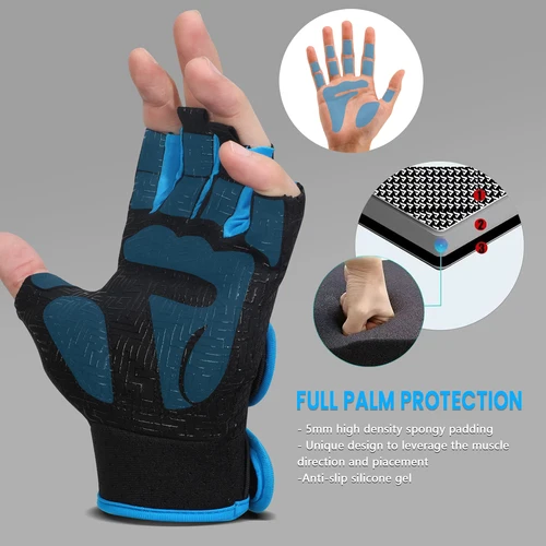 Imagen 2 del producto MOREOK-guantes de gimnasio para hombre, transpirables, antideslizantes, para entrenamiento, Yoga, culturismo, ejercicio, Fitness, levantamiento de pesas