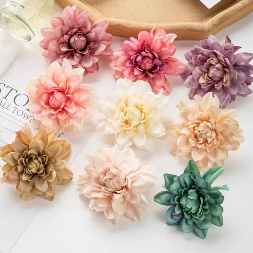 

100Pcs Artificial Flower Silk Chrysanthemum DIY gift Wedding Festival party Home vase Outdoor Garden wall Decor Christmas Wreath