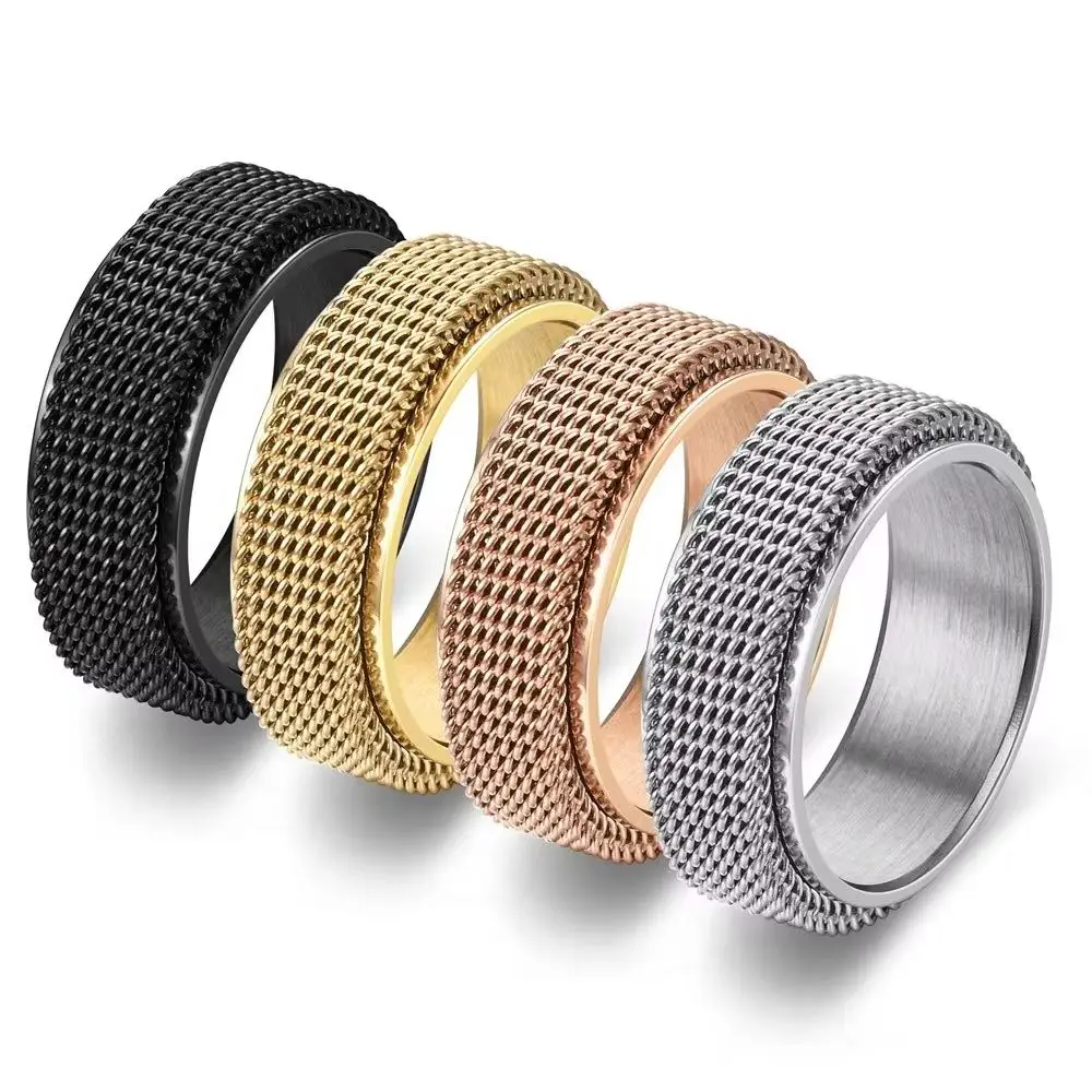 Stainless Steel Rotating Ring - Adjustable Unisex Jewelry Accessory for Dropshipping Wholesale Sizes 6-12