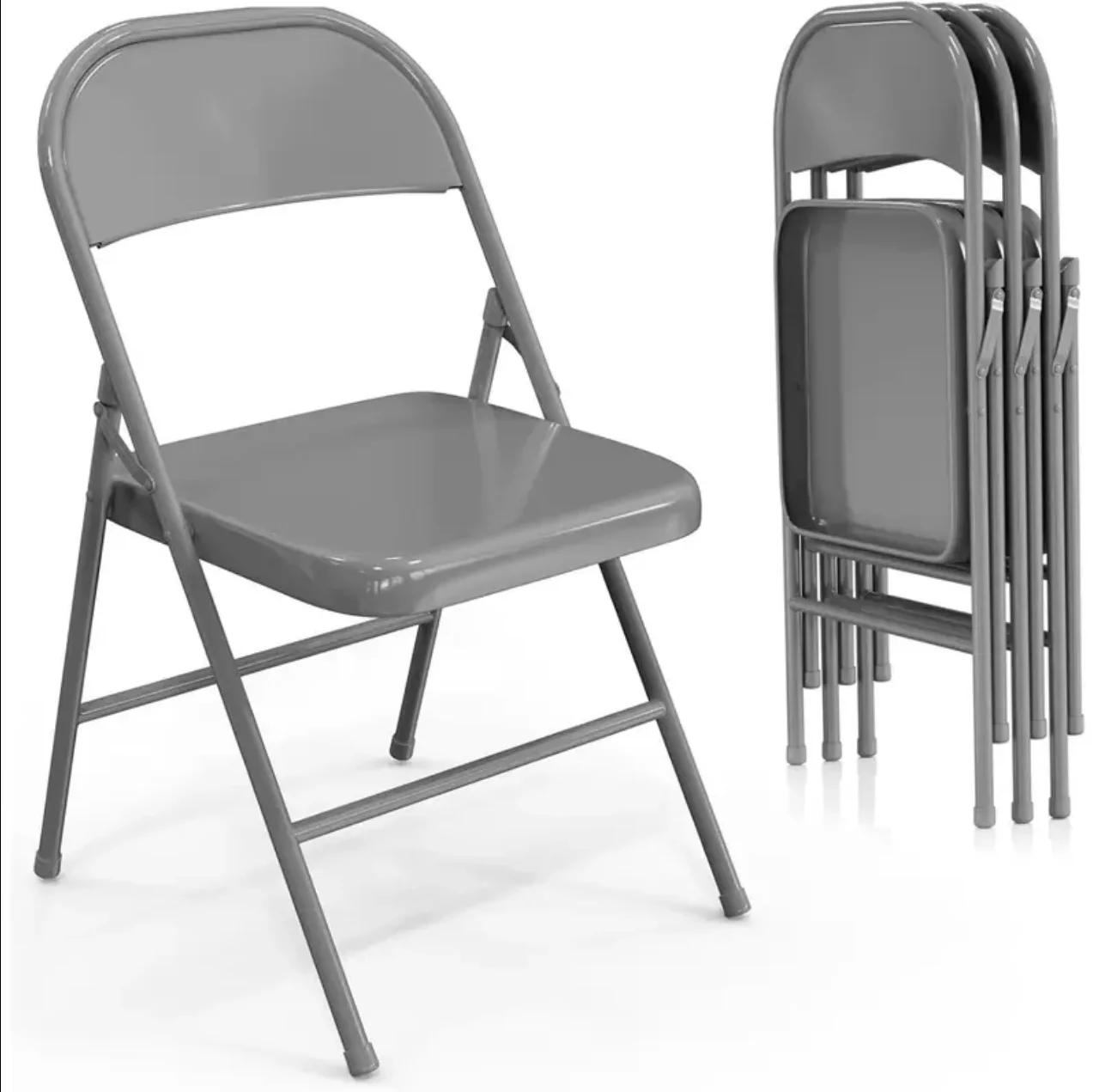 ORION91oficial® - Silla Plegable LEO | Metal Color Gris Plomo | Cocina | Jardín | Camping – 46 x 44 x 78 cm - SpazioLuzio
