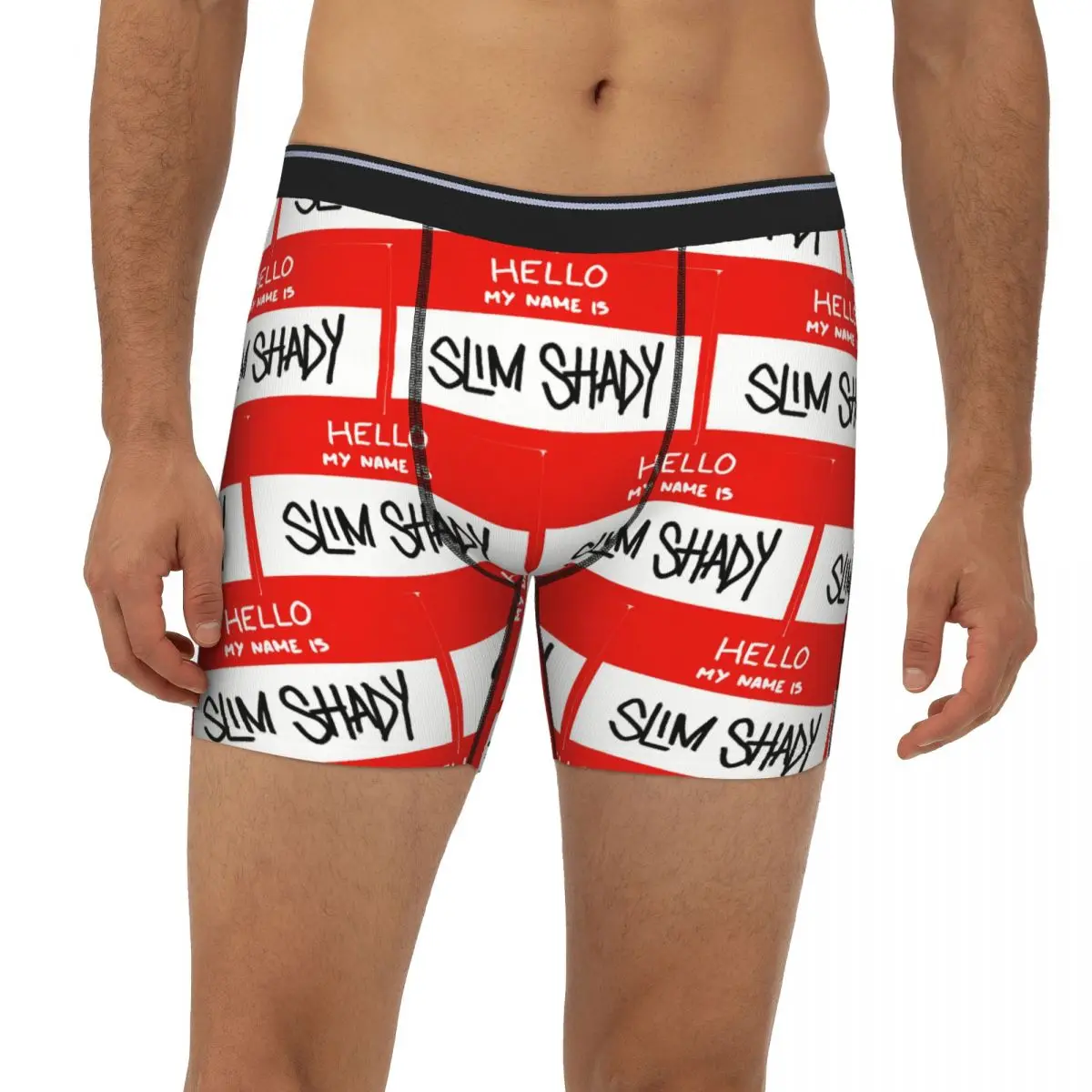 

Hello My Name Is Slim Shady Eminem Long Boxer Underpants Short Men Panties Ventilate Underwear for Homme Man Boyfriend Gift
