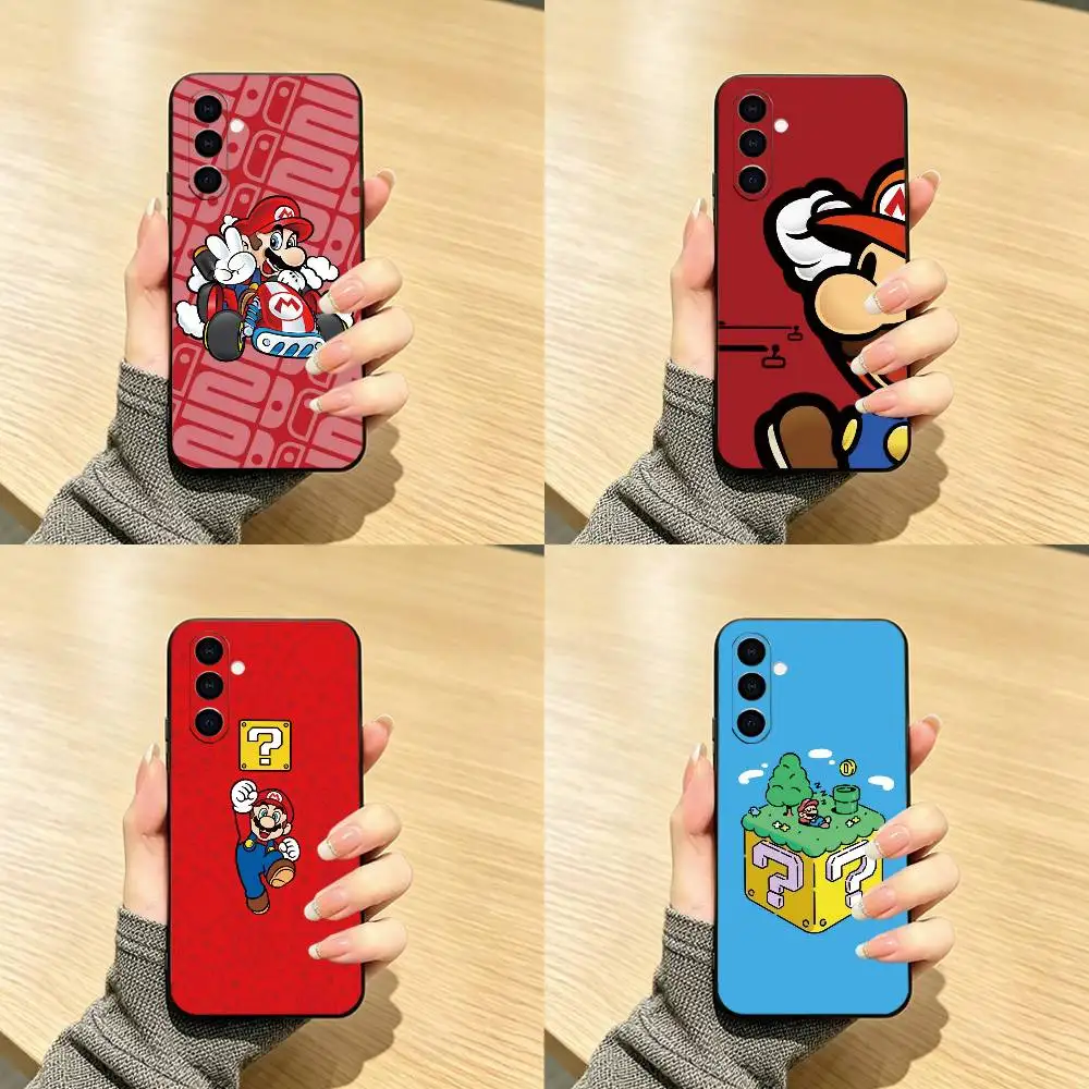 Cartoon S-Super M-MarioS  Phone Case For Samsung Galaxy A73,A72,A71,A70,A53,A52,A51,Others Soft Black Cover