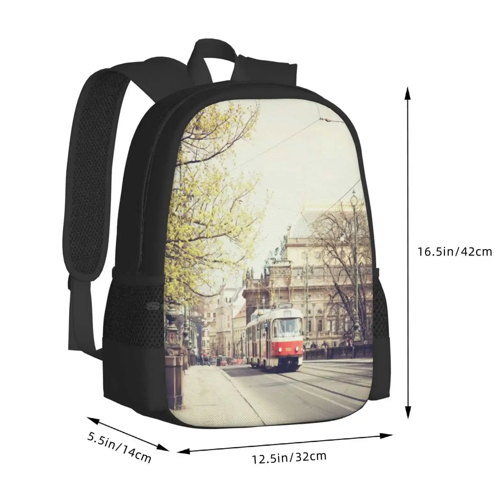 Rote Straßenbahn II, Prag heißen Verkauf Rucksack Mode Taschen Prag Tschechische Republik Straßenbahn Brücke Straße