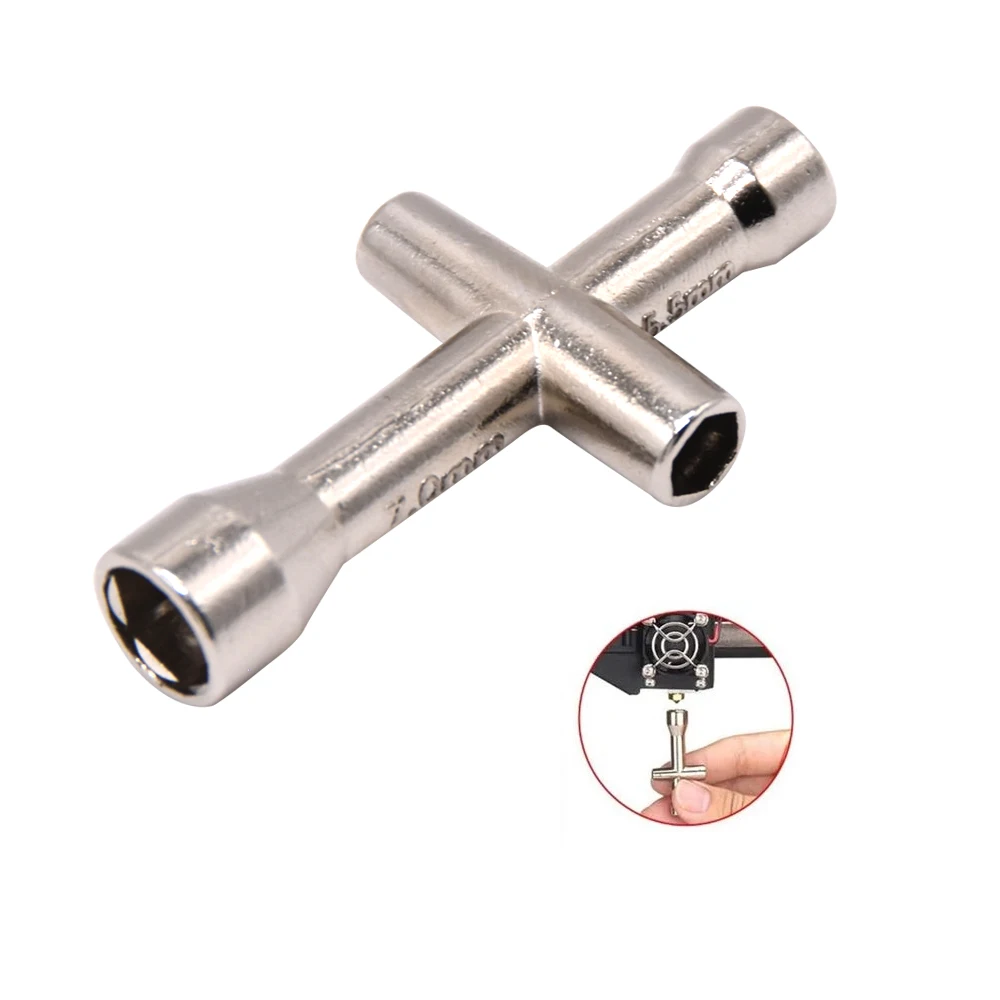 4 in 1 3D Printer Nozzle Tool M2 M2.5 M3 M4 Screw Nut Hexagonal Cross Wrench For V5 V6 MK8 LabX1 P1 A1 Nozzle Mini Spanner