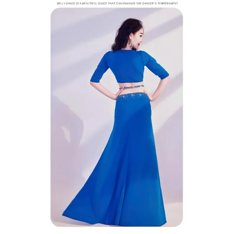 Trajes de dança do ventre feminino personalizado de uma peça brilhante roupas prática vestido dança oriental roupas de desempenho profissional