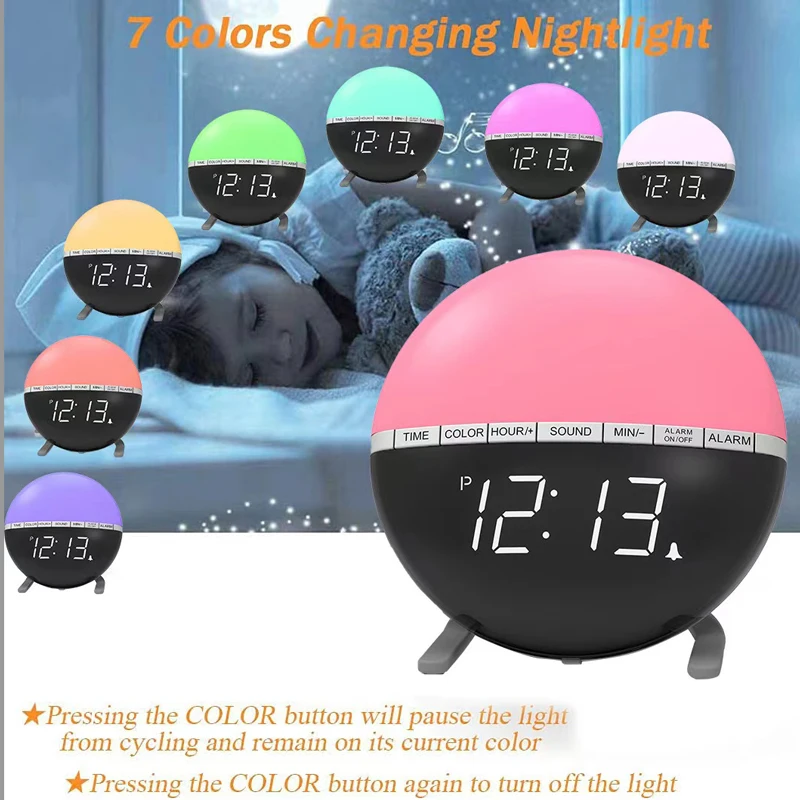 

Home Alarm Clock, Colorful Circular Sleep Light, Bedside LED Night Light, Atmosphere Companion Sleep Wake-up Light