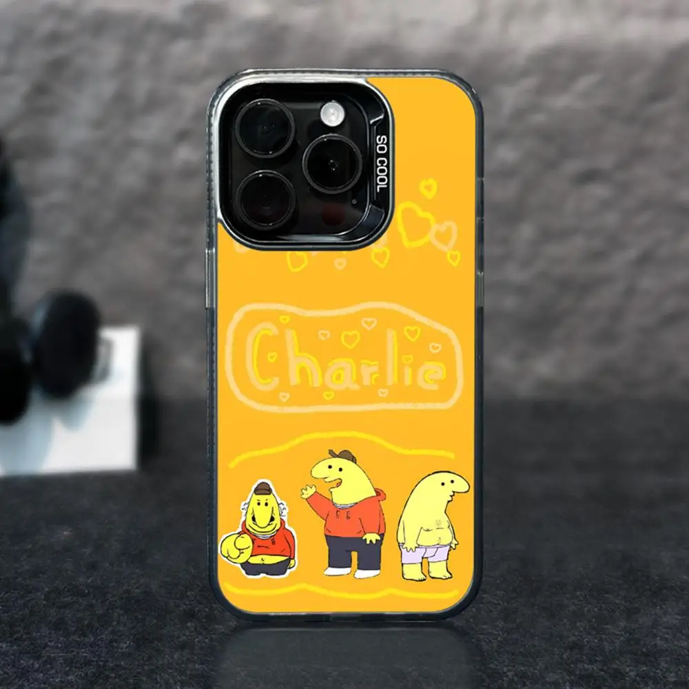 Cartoon S-Smiling Friends Phone Case for iphone 15 14 13 11 12 Pro Max Xr X Xs Plus black silver hard shell Cover