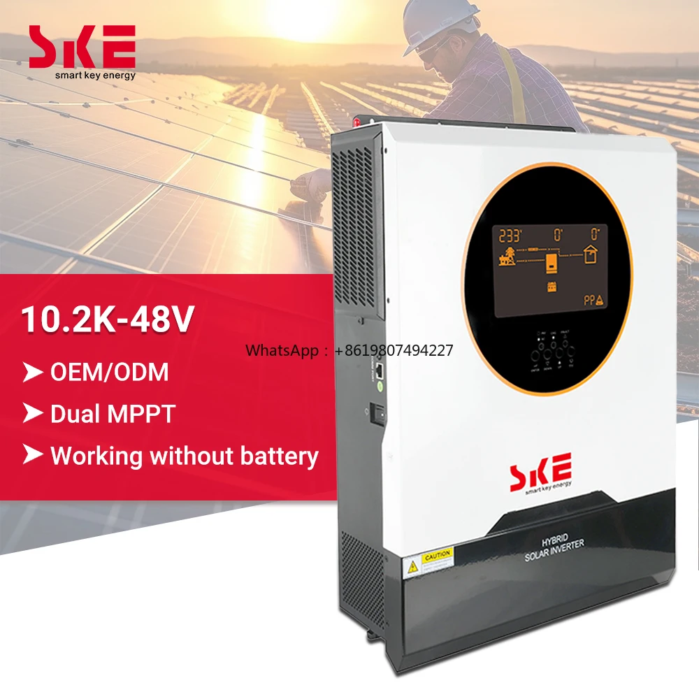 SKE 48Volt Solar Invert System WIFI MPPT off Grid Hybrid Solar Inverter 10.2KW 10.2KVA Single Pure Sine Wave