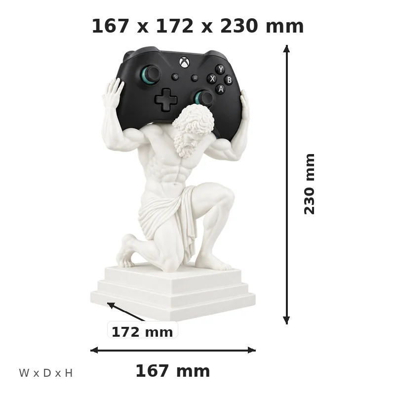 Atlas Figurine Game Controller Holder Greek God Statue Gamepad Stand Desktop Ornament Gaming Accessory Gamer Gift