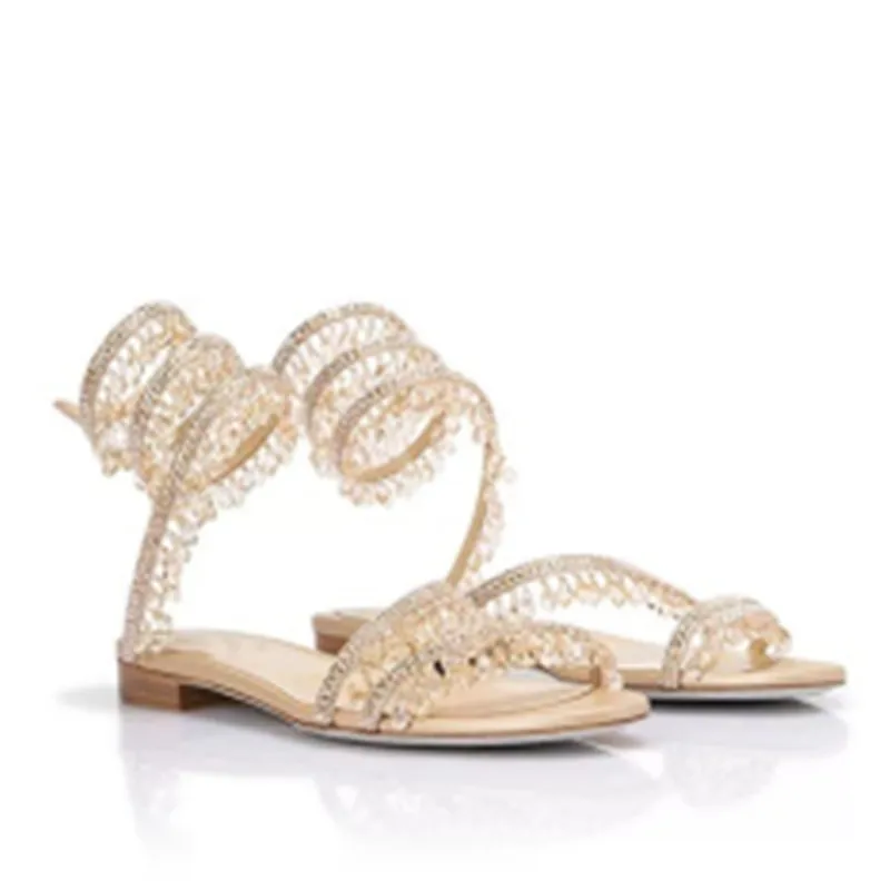 2026Women's New Water Diamond Sandals Fashion Tassel Crystal Shoes Sexy Banquet Party Twin Stiletto Women's Large Sandals view 6