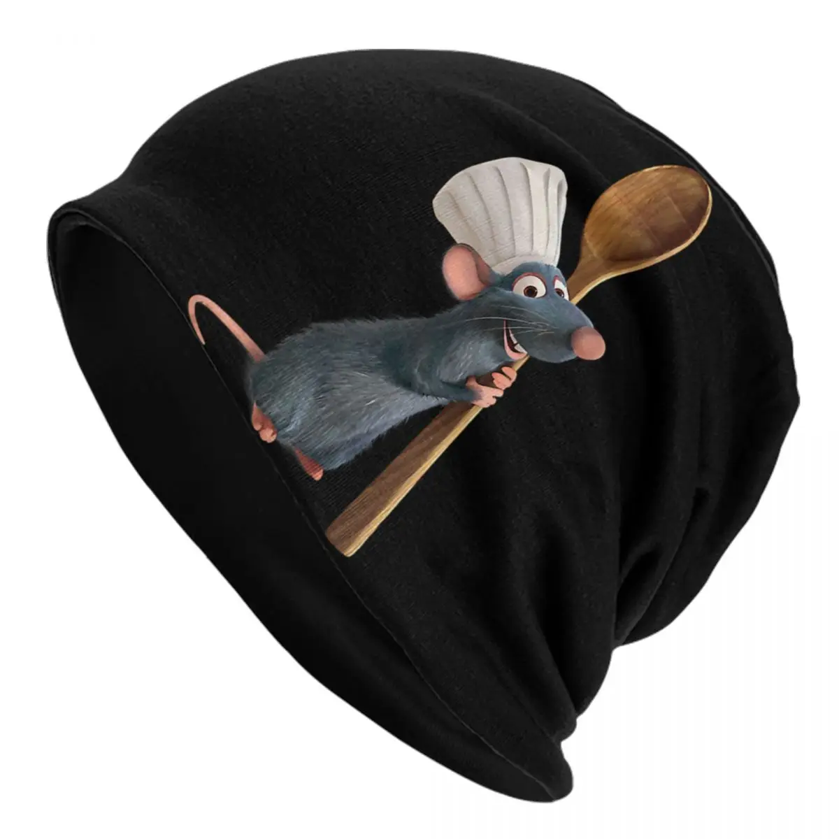 Ratatouille Chef Remy Mit Löffel Beanie Cap Unisex Winter Warme Motorhaube Femme Gestrickte Hüte Fashion Outdoor Skullies Beanies Caps
