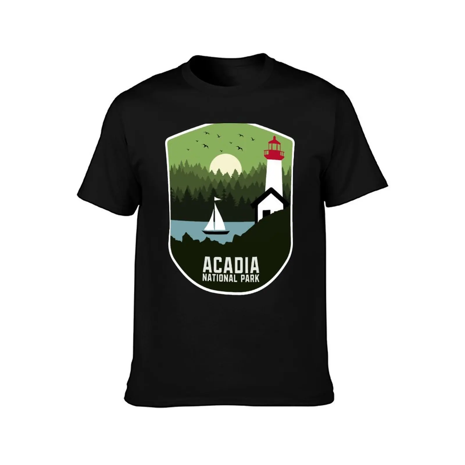 Retro Acadia National Park Maine Vintage 80s Style Souvenir T-Shirt Soft Basic Cotton Short Sleeve Tee