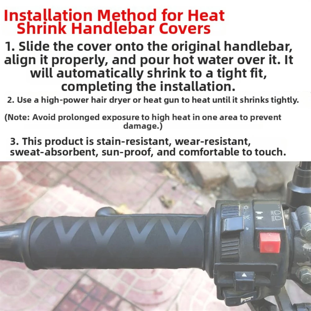 Sweatproof Sleeve Handlebar Cover For Motorcycle Modification Sweat-proof Design Heat-resistant For Most Vehicles
