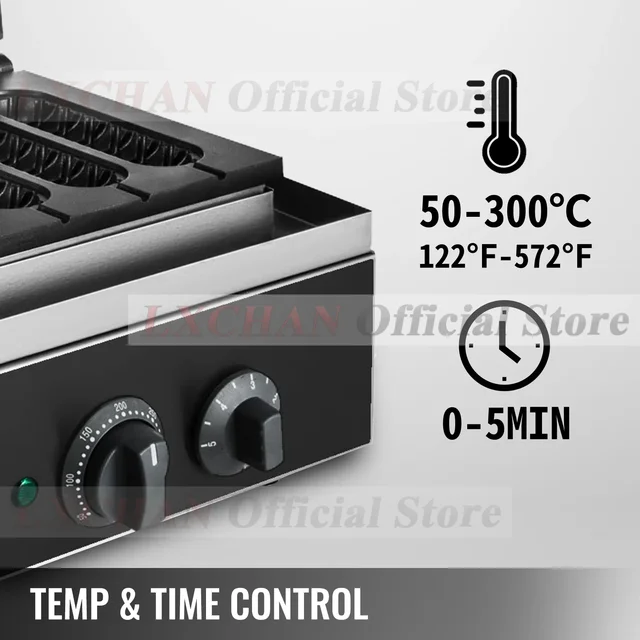 HomeWise 6PCS Electric Waffle Sausage Maker Non-Stick Lolly Stick Muffin Crispy French Corn Hot Dog Machine Kitchen Home 3