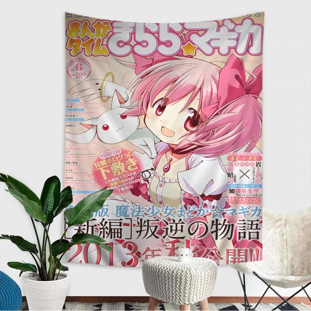 Puella Magi Madoka Magica Hanging Bohemian Tapestry Hanging Tarot Hippie Wall Rugs Dorm Japanese Tapestry