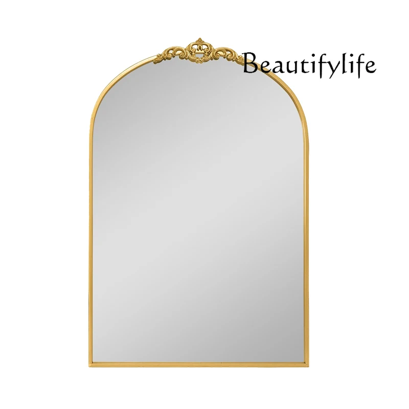 French toilet sink anti-fog bathroom mirror American arched sink mirror Small apartment toilet designer