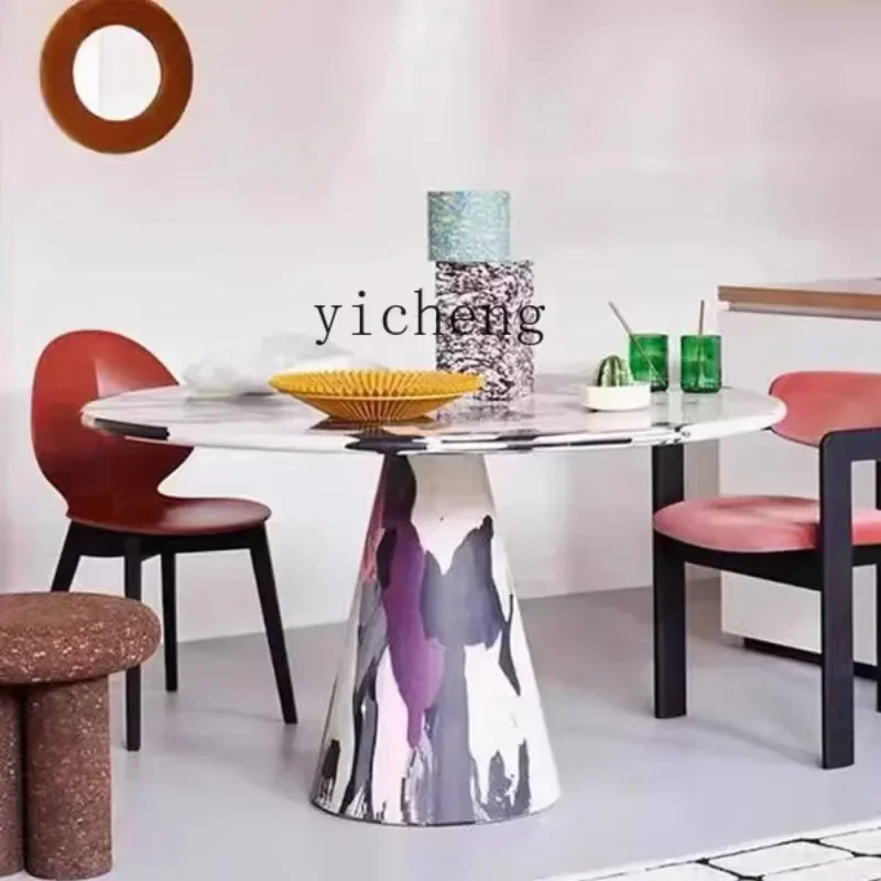 Dining Table Fiberglass Leisure Table Melting Furnace Oil Painting Creative Graffiti Table