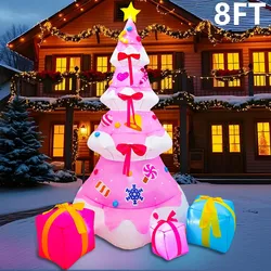 8FT Christmas Inflatable Snowman Santa Claus Garden Decoration Air Model, Led Light Garden, Outdoor Holiday Party To Celebrate