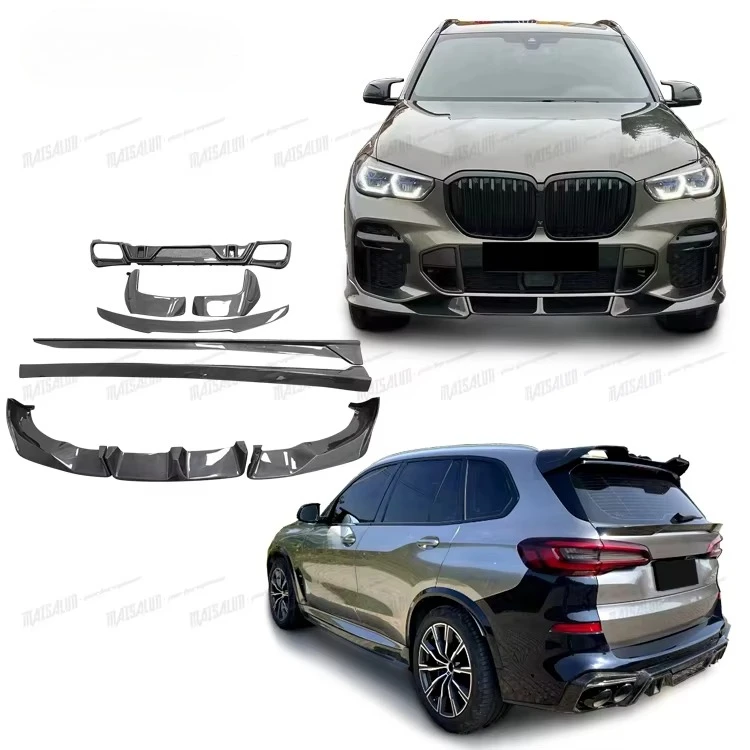 

Комплект кузова из углеродного волокна G05 для X5G05, обновленный комплект заднего спойлера из углеродного волокна LD, передняя губа