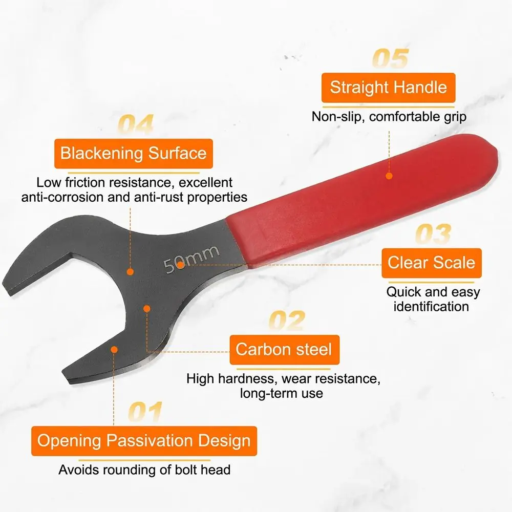 1Pcs Thin Single Open End Wrench 15 Degree Offset Angle 7-32mm Metric U-Shaped Spanner Blackening Flat Head view 4