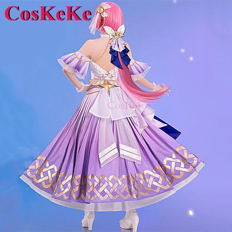 CosKeKe Elysia Cosplay Game Honkai Impact 3 Costume Pure Dreams Concert Elegant Formal Dress Activity Party Role Play Clothing