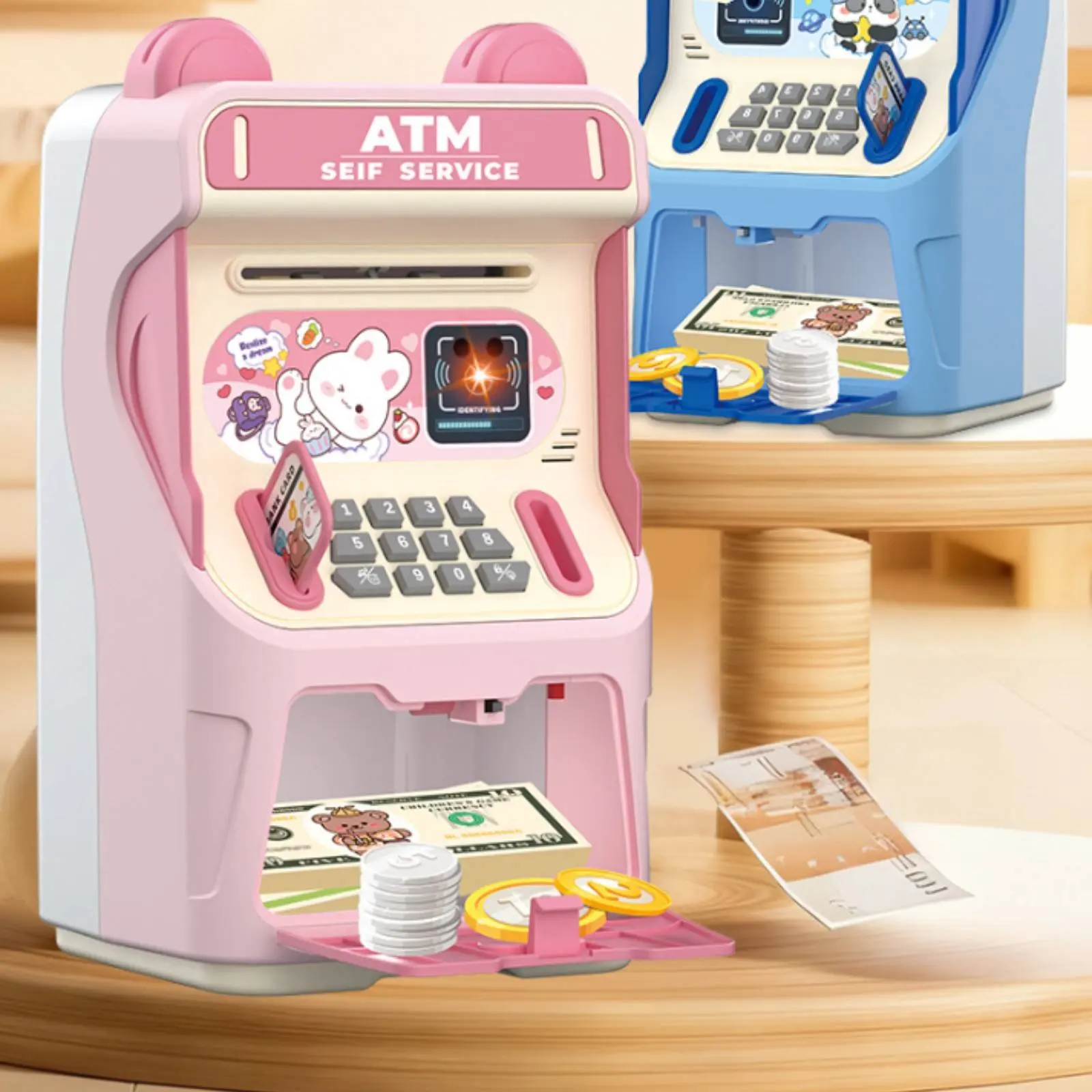 

Электронная копилка-банкомат с музыкой и кодовым замком, большой емкости, с функцией имитации карты