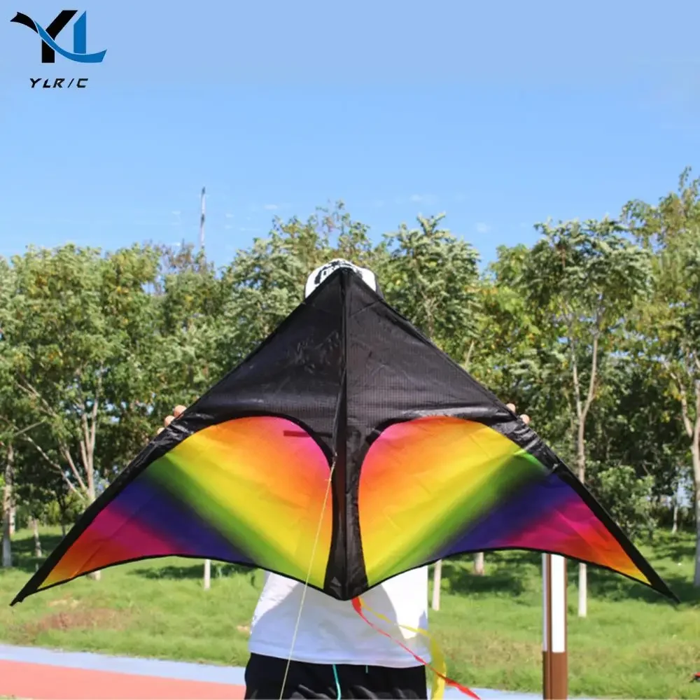 2x3m Tail Big Triangle Kite Large Kite Toy with Wire Board Easy To Fly Colorful Flight Kite Enhance Coordination for Boys Girls