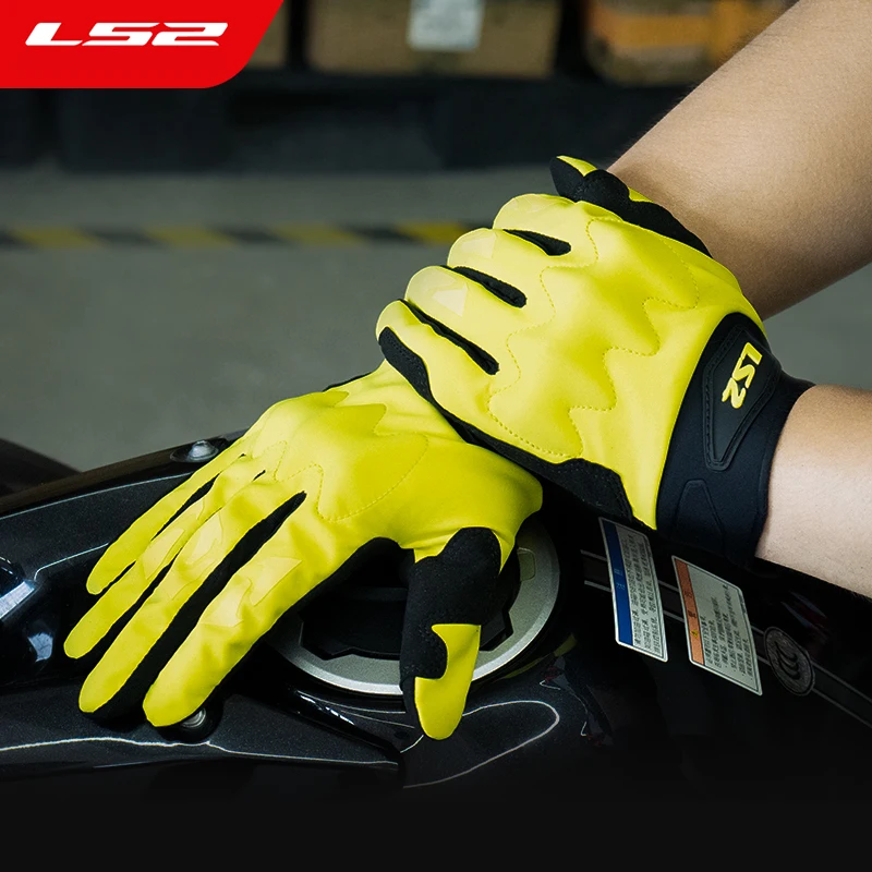 LS2 الأصلي قفازات للدراجات النارية الصيف تنفس LS2 HIKER قفازات السائق المضادة للسقوط مقاومة للاهتراء شاشة تعمل باللمس موتوكروس Guantes #5