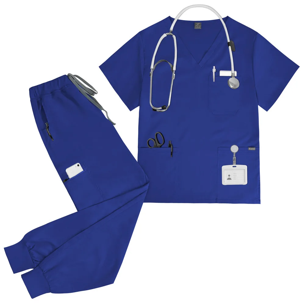 

42118 High-Quality Handwashing Protective Professional Workwear Technician Nursing Clothing Laboratory Coat Solid Color Suit For