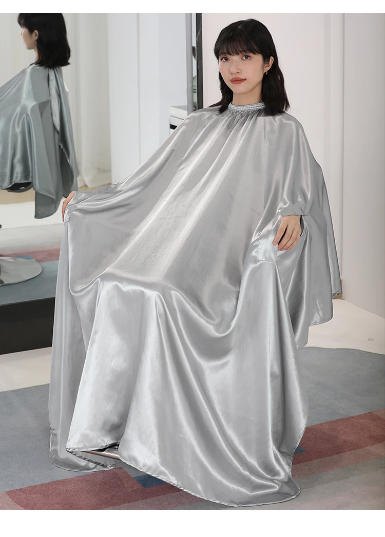 Professional Waterproof Hair Cutting Cape Long Sleeve Haircut Apron Satin Salon Hairdressing Cloth Gown Wrap Barber Accessories