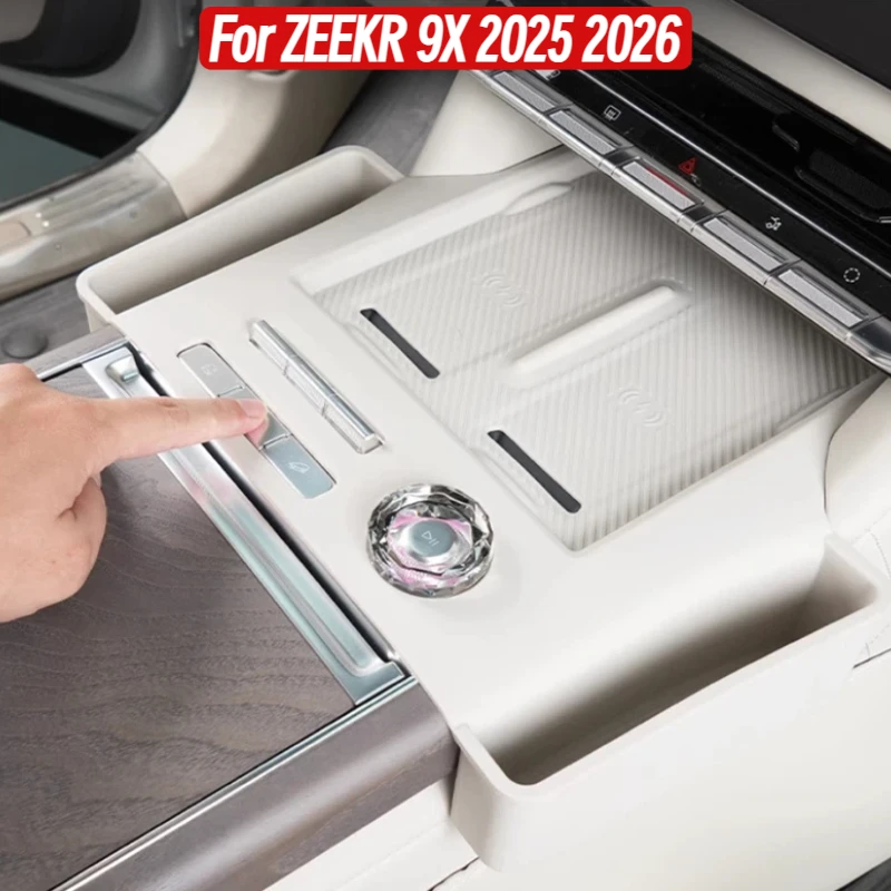 For ZEEKR 9X 2025 2026 Center console gear shift silicone protective pad storage tray Accessories