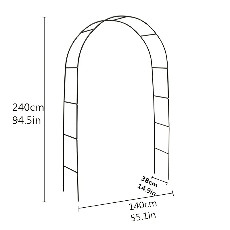 Elegancki metalowy łuk ogrodowy - idealny do pnących roślin, winorośli i róż |   Idealny do pielęgnacji wesel i trawników na świeżym powietrzu