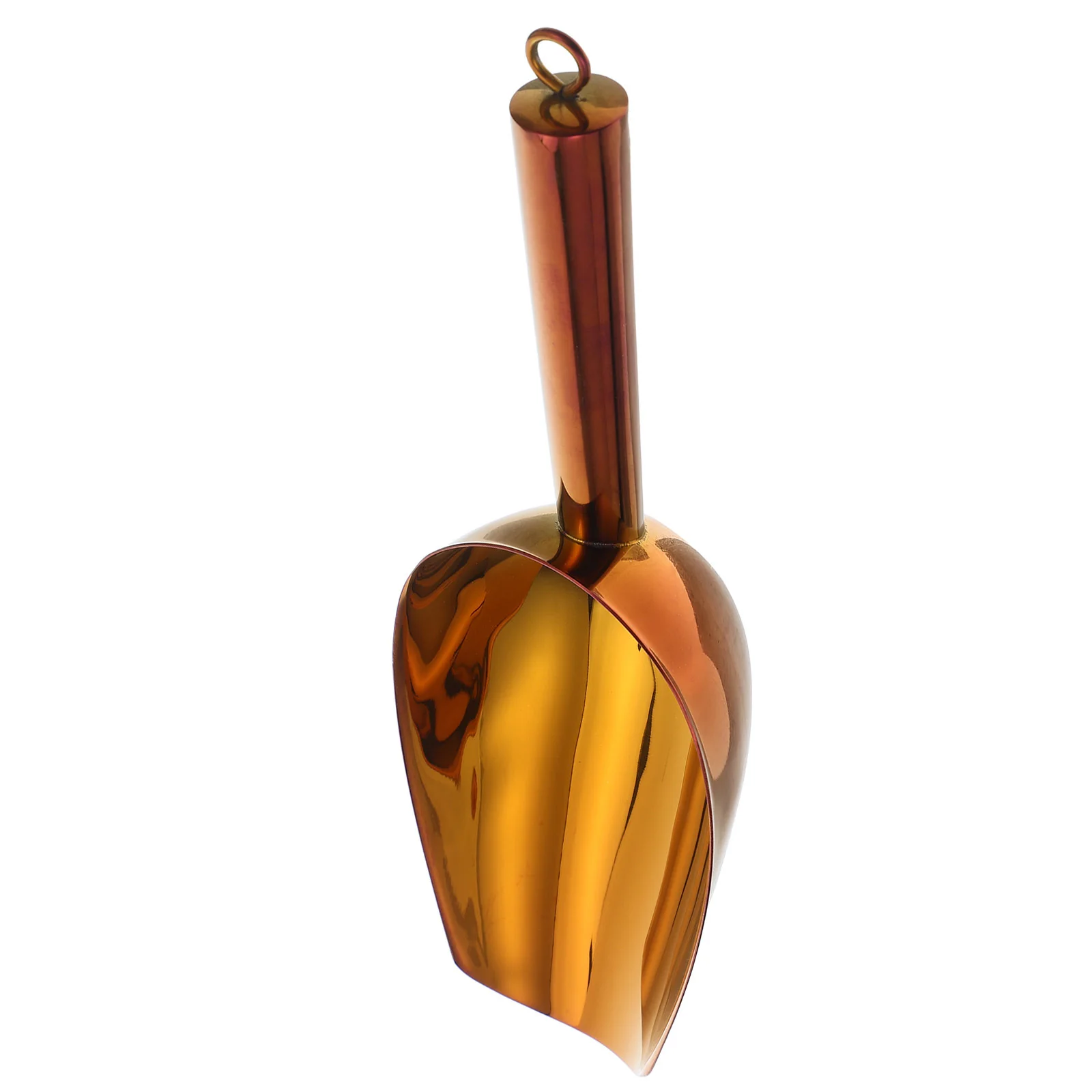 

Stainless Steel Ice Scoop Round Handle Hook Design Multipurpose Food Scooper Kitchen Flour Grain Ice Scoop for Freezer