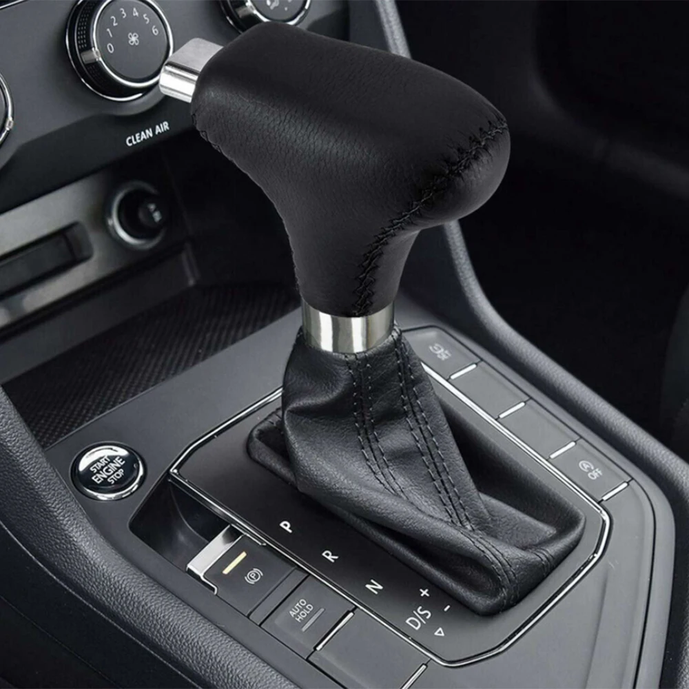 PU Universal Automatic Gear Shift Knob With Button Black Left Hand Drive Gear Stick Shifter Handle