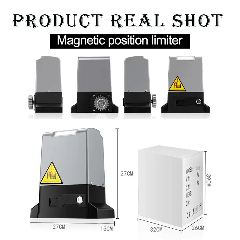 High  370W 800kg Sliding Gate Operator Opener Support Mobile Phone Bluetooth WIFI Connection Villa Gate Motor