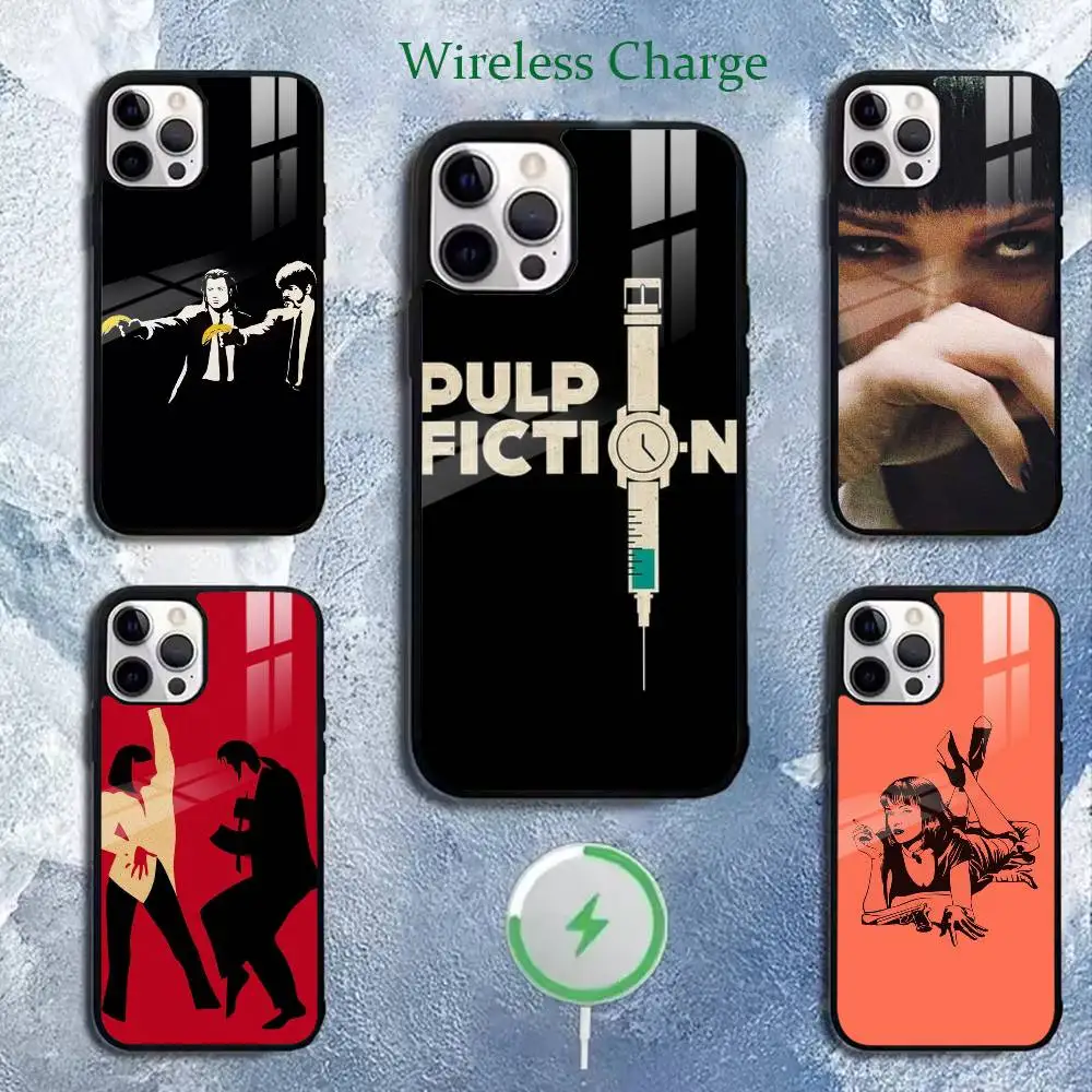 Classic P-Pulp Fiction Phone Case For iPhone17,16,15,14,13,12,11 Plus,Pro,Max Magnetic with Wireless Charging