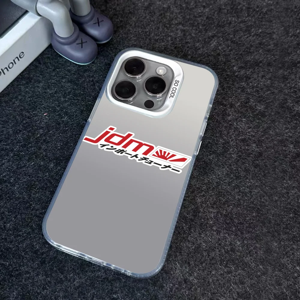 J-JDMS-M Phone Case IMD Color Silver Shell For IPhone 16 15 14 13 12 Pro Max Plus